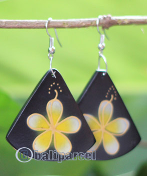 Wooden Earring, Made From Sono Wood With Painting