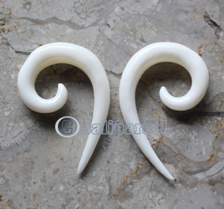 Pair Of Organic Body Piercing, Handmade With Bone