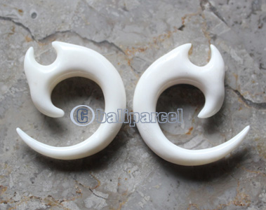 Pair Of Organic Body Piercing, Handmade With Bone