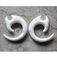 Pair Of Organic Body Piercing, Handmade With Bone