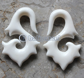 Pair Of Organic Body Piercing, Handmade With Bone