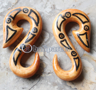 Pair Of Organic Body Piercing, Handmade With Bone