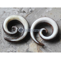 Pair Of Organic Body Piercing, Handmade With Bone