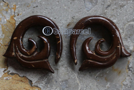 Pair Of Organic Body Piercing, Handmade With Coconut