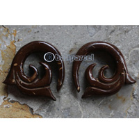 Pair Of Organic Body Piercing, Handmade With Coconut