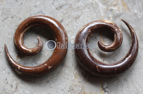 Pair Of Organic Body Piercing, Handmade With Coconut