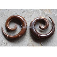 Pair Of Organic Body Piercing, Handmade With Coconut