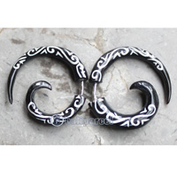 Pair Of Organic Body Piercing, Handmade With Horn
