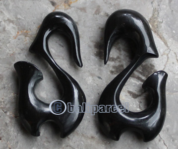 Pair Of Organic Body Piercing, Handmade With Horn