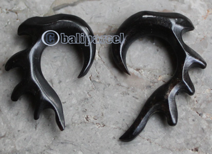 Pair Of Organic Body Piercing, Handmade With Horn