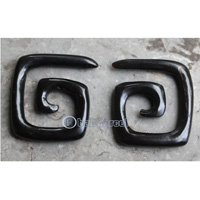 Pair Of Organic Body Piercing, Handmade With Horn