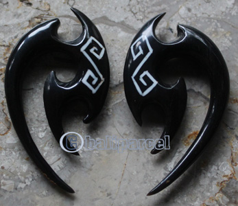 Pair Of Organic Body Piercing, Handmade With Horn