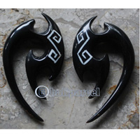Pair Of Organic Body Piercing, Handmade With Horn