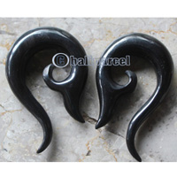 Pair Of Organic Body Piercing, Handmade With Horn
