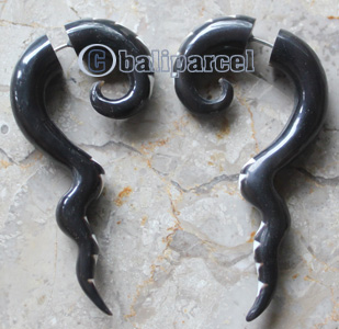 Pair Of Organic Body Piercing, Handmade With Horn