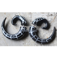 Pair Of Organic Body Piercing, Handmade With Horn