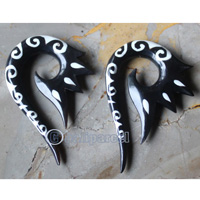 Pair Of Organic Body Piercing, Handmade With Horn