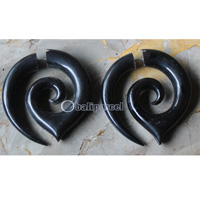 Pair Of Organic Body Piercing, Handmade With Horn