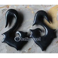 Pair Of Organic Body Piercing, Handmade With Horn