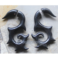 Pair Of Organic Body Piercing, Handmade With Horn
