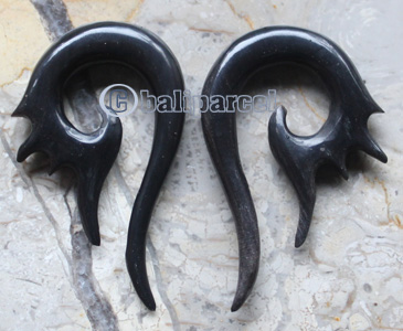 Pair Of Organic Body Piercing, Handmade With Horn
