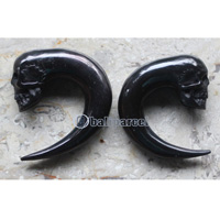 Pair Of Organic Body Piercing, Handmade With Horn