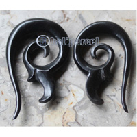 Pair Of Organic Body Piercing, Handmade With Horn