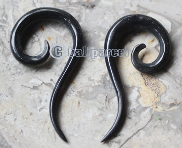 Pair Of Organic Body Piercing, Handmade With Horn