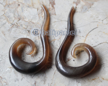 Pair Of Organic Body Piercing, Handmade With Horn