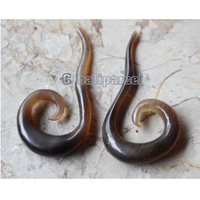 Pair Of Organic Body Piercing, Handmade With Horn