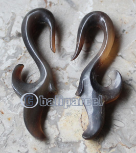 Pair Of Organic Body Piercing, Handmade With Horn