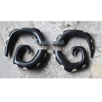 Pair Of Organic Body Piercing, Handmade With Horn
