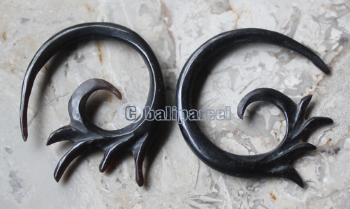 Pair Of Organic Body Piercing, Handmade With Horn