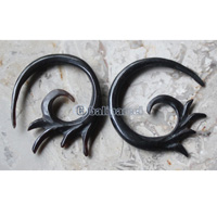 Pair Of Organic Body Piercing, Handmade With Horn