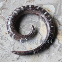 Pair Of Organic Body Piercing, Handmade With Horn