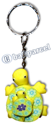 Turtle Keyrings, Made From Wood With Handpainted