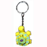 Turtle Keyrings, Made From Wood With Handpainted