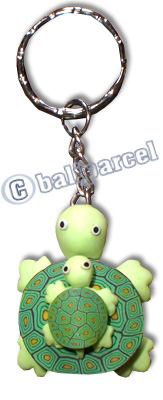 Turtle Keyrings, Made From Wood With Handpainted