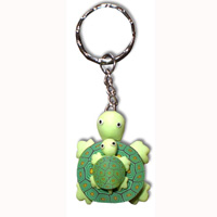 Turtle Keyrings, Made From Wood With Handpainted