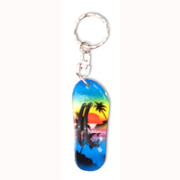 Airbrushed Keyrings, Made From Wood With Airbrush