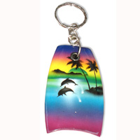 Airbrushed Keyrings, Made From Wood With Airbrush