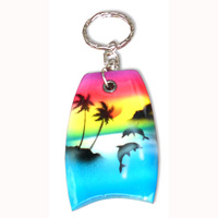Airbrushed Keyrings, Made From Wood With Airbrush