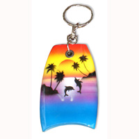 Airbrushed Keyrings, Made From Wood With Airbrush