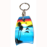 Airbrushed Keyrings, Made From Wood With Airbrush