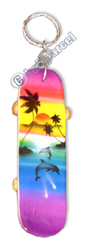 Airbrushed Keyrings, Made From Wood With Airbrush