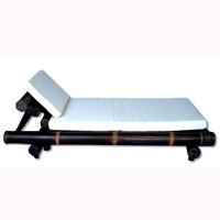 Single Bed, Made From Rattan ( Including Cushion )