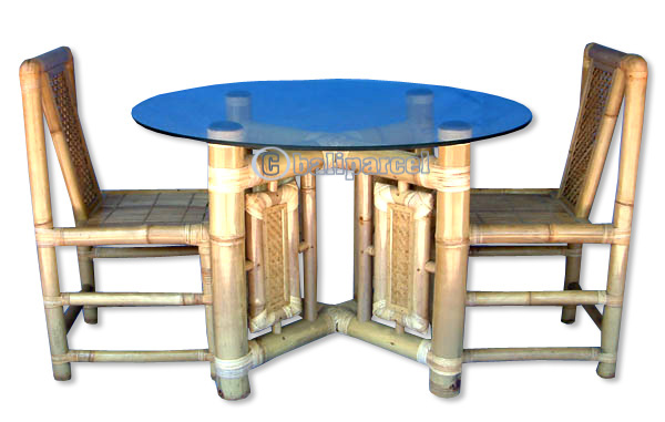 Set Sofa, Made From Bamboo With Glass