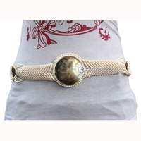 Belt, Made From Cotton String And Shell With Carving