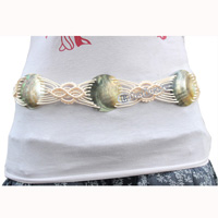 Belt, Made From Cotton String And Shell 