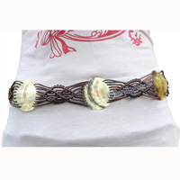 Belt, Made From Cotton String And Shell